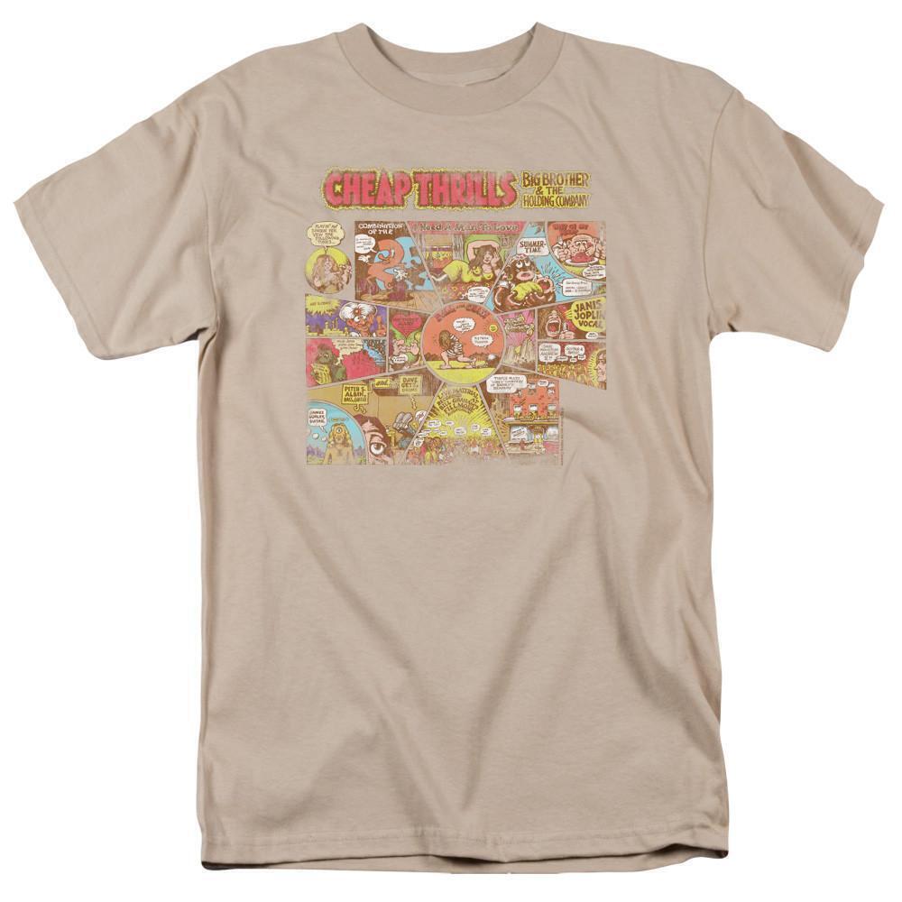 Big Brother And The Holding Company Cheap Thrills Adult 181 T Shirt Sand